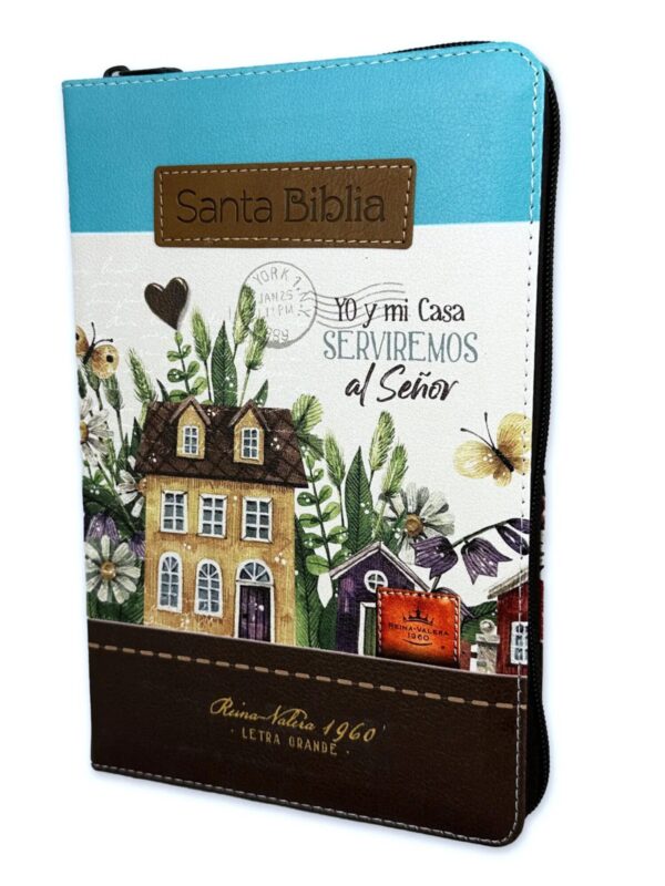 Biblia RVR1960 Fantasía Floral Turquesa