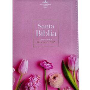 Biblia RVR1960 Supreme Piel Flores En Rosa
