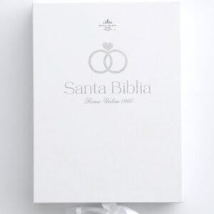 Biblia RVR1960 Especial Bodas Caja de Regalo, Blanca y Plateado