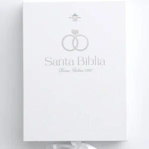 Biblia RVR1960 Especial Bodas Caja de Regalo, Blanca y Plateado