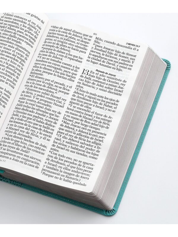 Biblia RVR1960 Letra Gigante Sentí Piel Turquesa - Imagen 3