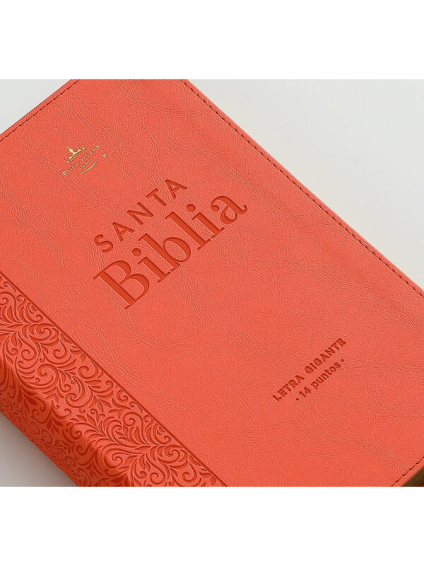 Biblia RVR1960 Letra Gigante Sentí Piel Coral - Imagen 4