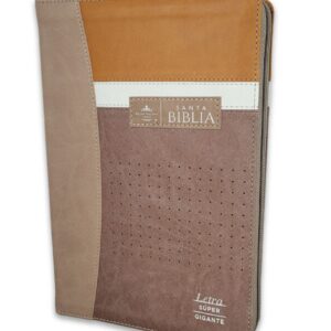 Biblia RVR1960 Super Gigante con índice y Cierre Negro, Café