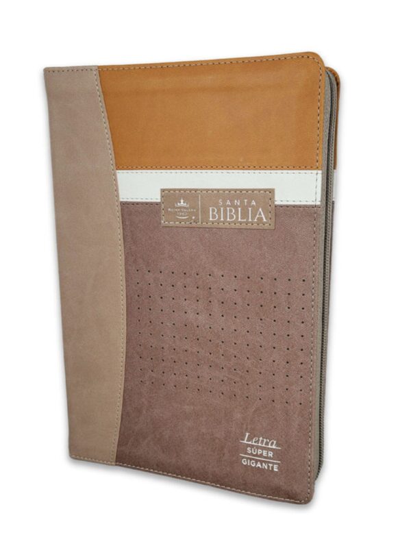 Biblia RVR1960 Super Gigante con índice y Cierre Negro, Café