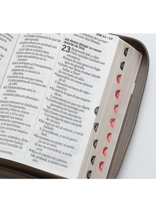 Biblia RVR1960 Super Gigante con índice y Cierre Negro, Café - Imagen 3