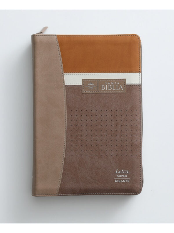 Biblia RVR1960 Super Gigante con índice y Cierre Negro, Café - Imagen 4