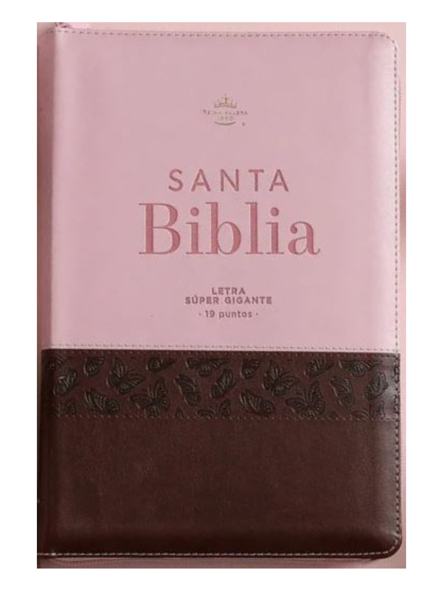 Biblia RVR1960 Super Gigante con Índice y Cierre Rosa, Café