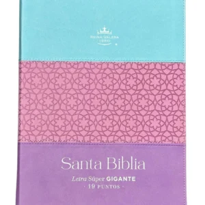 Biblia RVR1960 con Cierre y Índice Tricolor Azul, Rosa, Lila