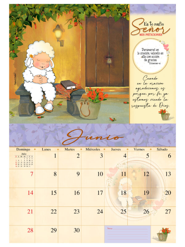 Calendario Ovejitas 2026 Rosa - Imagen 2