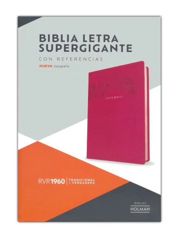 Biblia RVR 1960 Letra Super Gigante Fucsia Floral