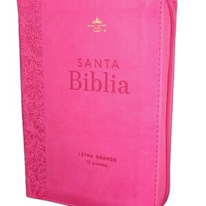 Biblia RVR60 con Cierre Portátil Sentí piel fucsia floral