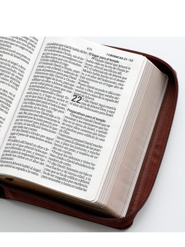 Biblia RVR1960 Tamaño Portátil Geométrico Café - Imagen 3