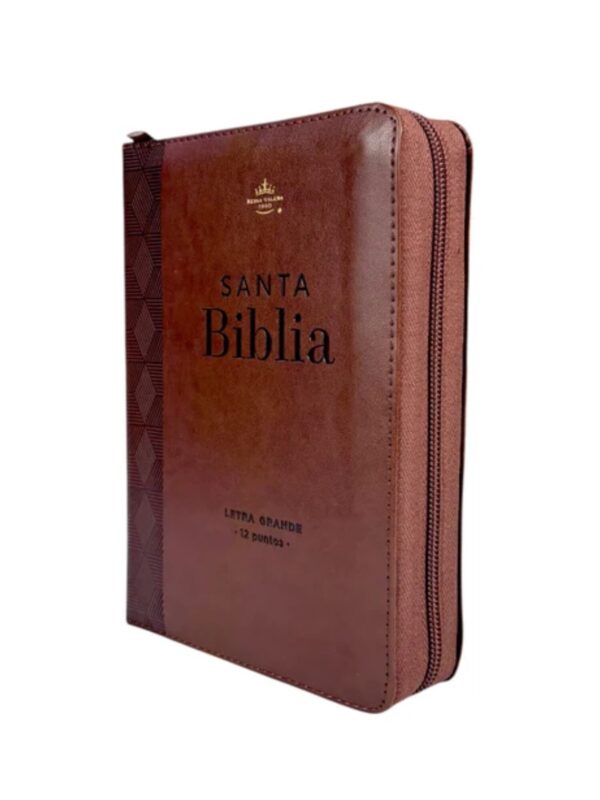 Biblia RVR1960 Tamaño Portátil Geométrico Café - Imagen 4