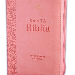 Biblia RVR1960 con Cierre Portátil sentí piel rosa floral