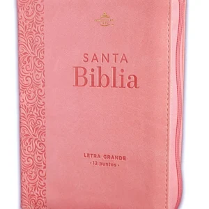 Biblia RVR1960 con Cierre Portátil sentí piel rosa floral