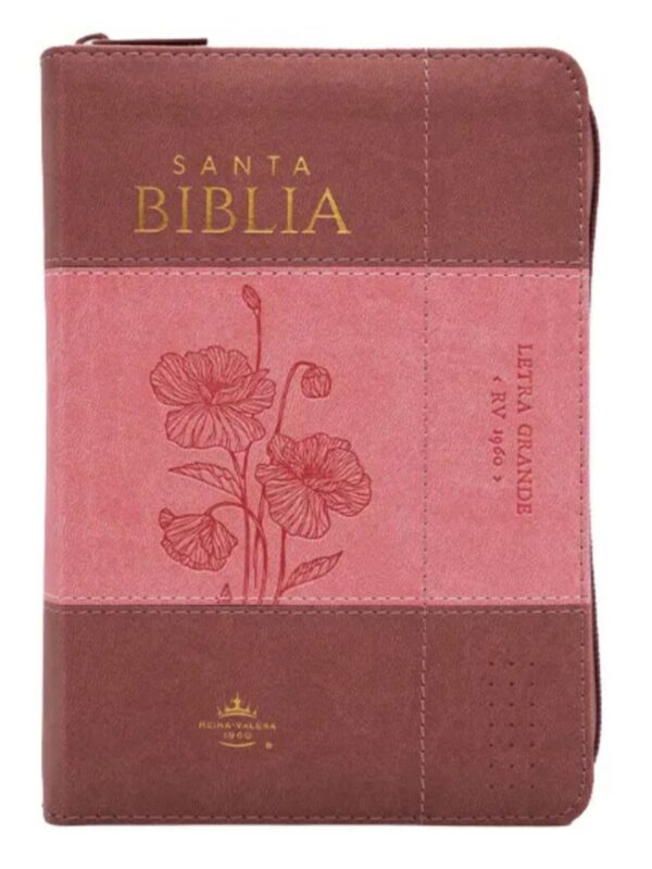 Biblia RVR1960 Sentí Piel Bicolor Coral Rosa