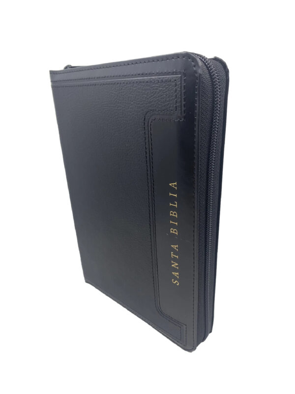 Biblia RVR 1960 Letra Grande Manual Símil Piel Negro con Índice y Cierre