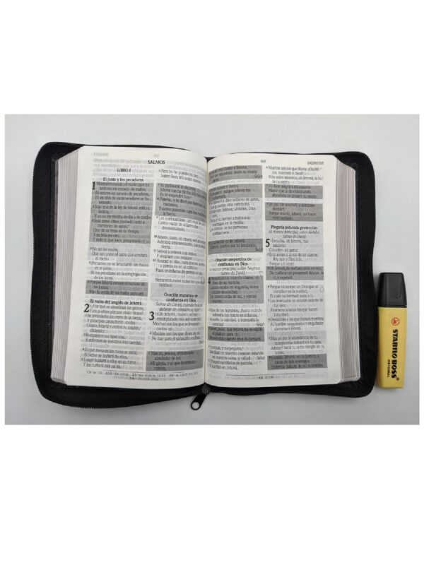 Biblia de Promesas RVR 1960 Letra Grande Manual simil Piel negra con cierre - Imagen 3