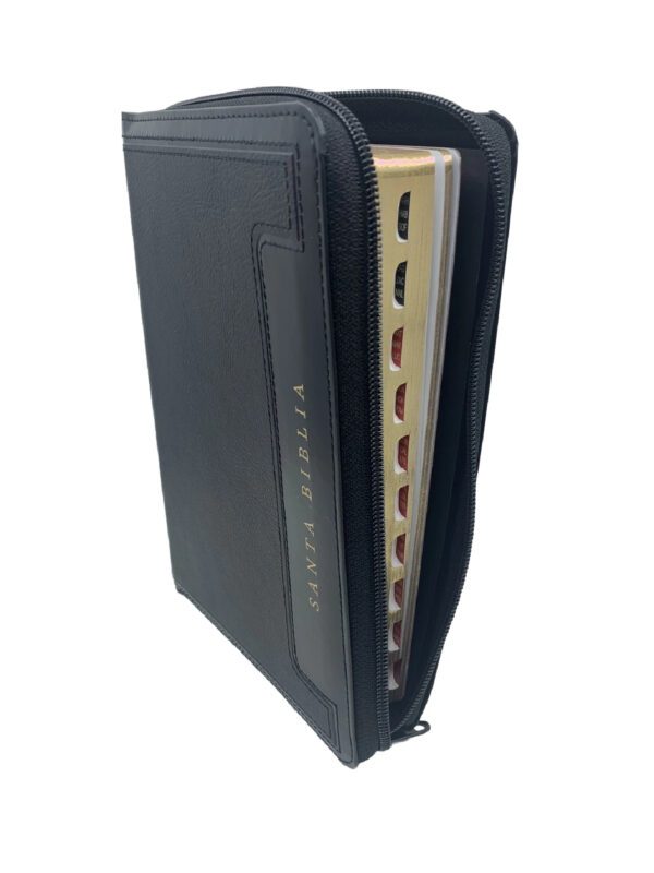 Biblia RVR 1960 Letra Grande Manual Símil Piel Negro con Índice y Cierre - Imagen 2