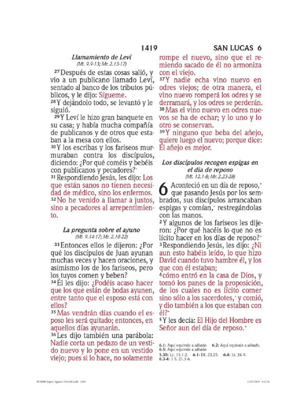 Biblia RVR 1960 Letra Súper Gigante Cuero Genuino Negro con Índice - Imagen 3