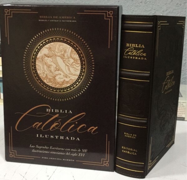Biblia de América Católica Marrón Piel Genuina - Imagen 3