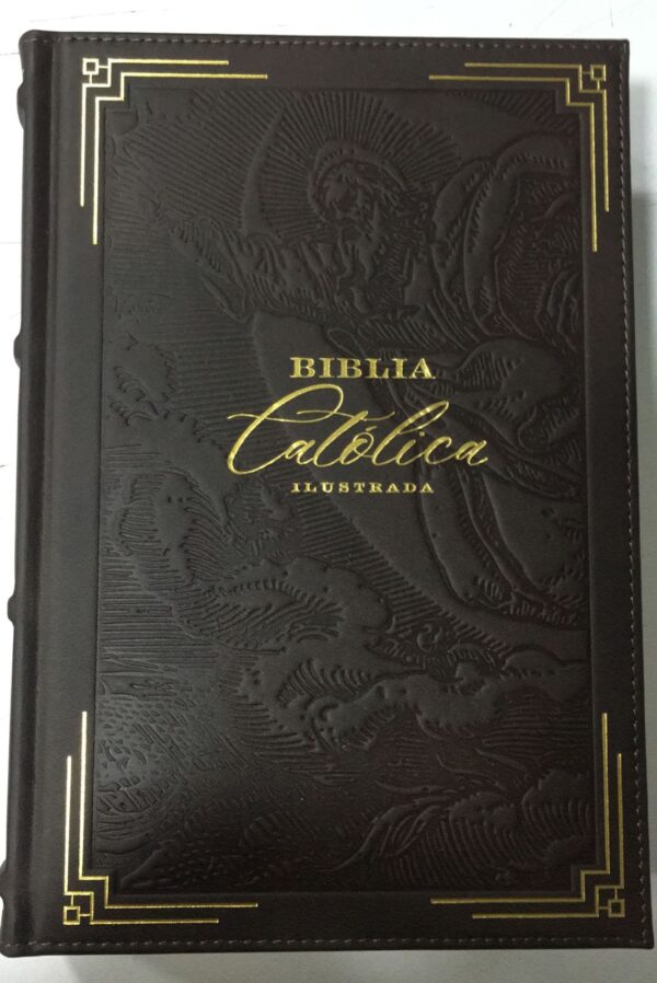 Biblia de América Católica Marrón Piel Genuina