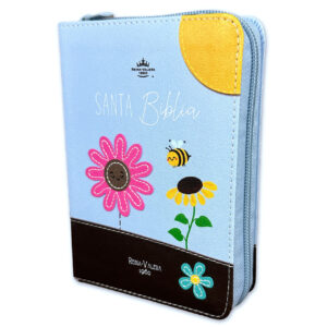Biblia RVR 1960 Bolsillo Café Azul Símil Piel con Cierre