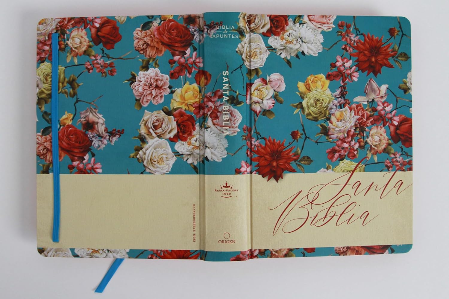 Biblia RVR 1960 de Apuntes Tapa Dura, Azul Celeste con Flores - Imagen 4