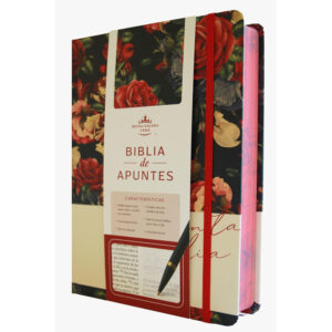 Biblia RVR 1960 de Apuntes Tapa Dura, Azul Oscuro con Flores