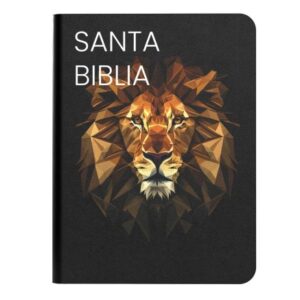Biblia RVR 1960 Compacta Símil Piel Negro León Dorado