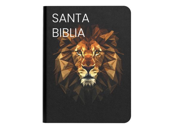 Biblia RVR 1960 Compacta Símil Piel Negro León Dorado