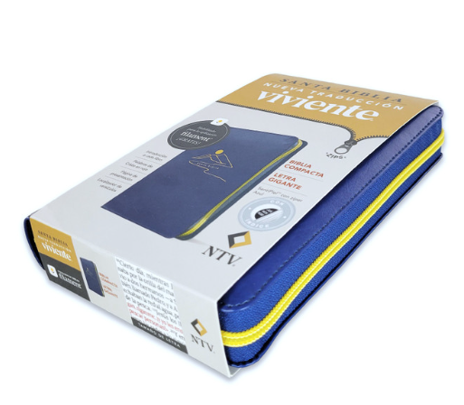 Biblia Compacta con Cierre 11 puntos NTV Simil piel azul con índice - Imagen 2