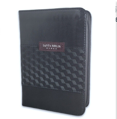 Biblia RVR60 de Bolsillo Classic Abba negro/negro con cierre/ índice