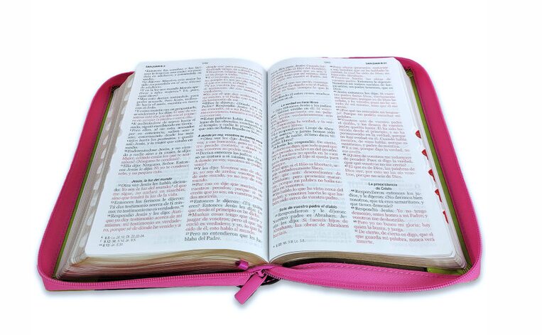 Biblia RVR1960 065LGCZTI Fucsia Verde Cierre Índice