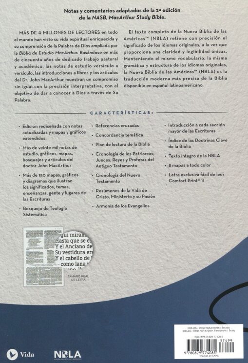 Biblia NBLA de Estudio MacArthur Piel Negro - Imagen 2
