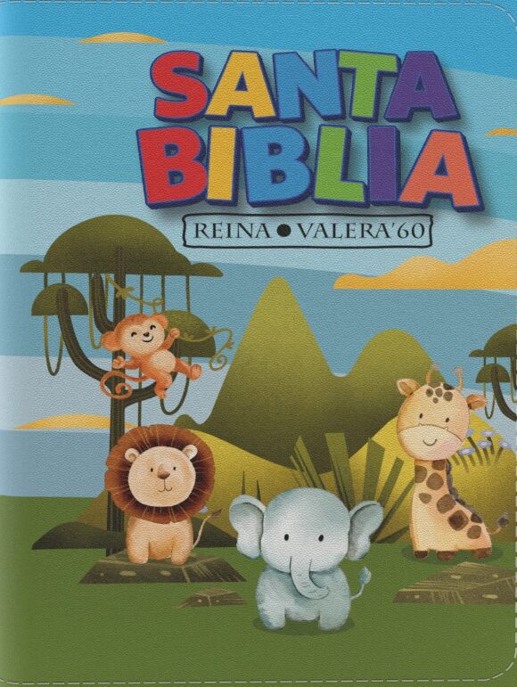 Biblia RVR 1960 Bolsillo para Niños Animales Vinilo con Cierre