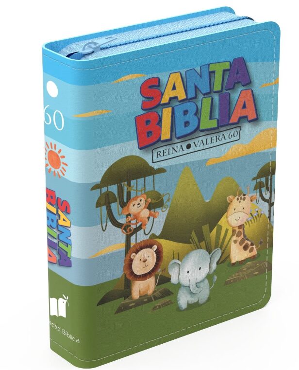 Biblia RVR 1960 Bolsillo para Niños Animales Vinilo con Cierre - Imagen 6