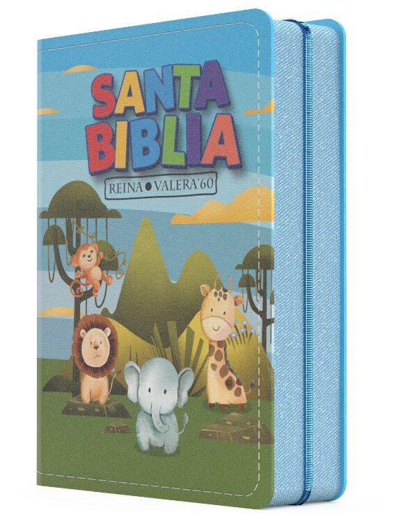 Biblia RVR 1960 Bolsillo para Niños Animales Vinilo con Cierre - Imagen 3