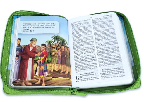 Biblia RVR 1960 Bolsillo para Niños Animales Vinilo con Cierre - Imagen 4