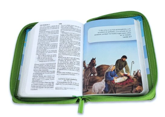 Biblia RVR 1960 Bolsillo para Niños Animales Vinilo con Cierre - Imagen 5
