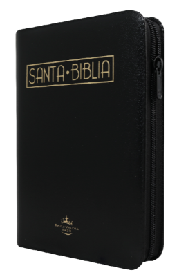 Biblia Reina Valera 1960 Chica Letra Mediana Imitación Piel Negro QR